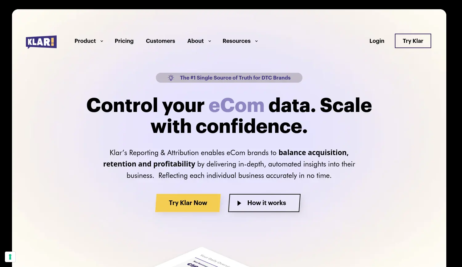 Website der Firma Klar