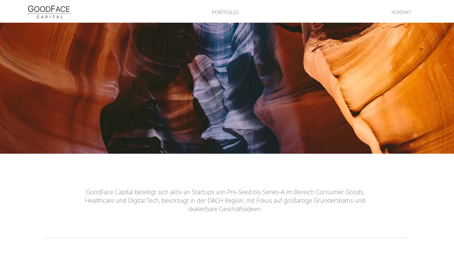 Website der Firma GoodFace Capital GmbH