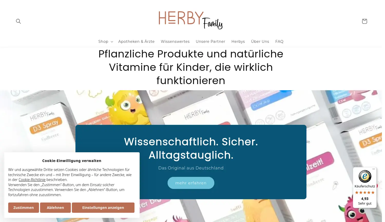 Website der Firma HERBY FAMILY