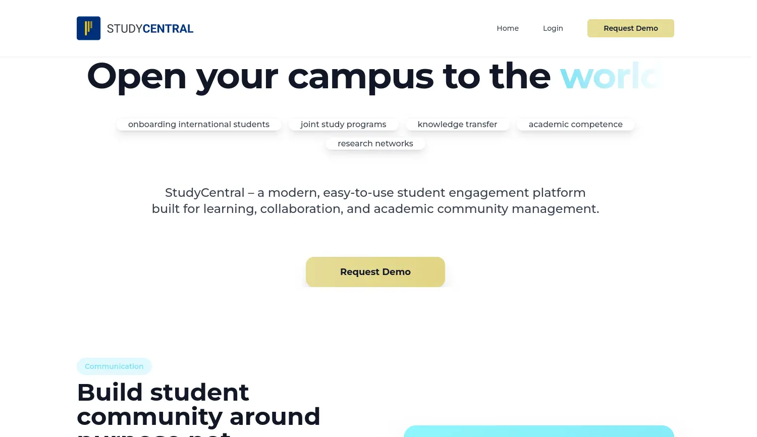 Website der Firma StudyCentral Learning Solutions GmbH