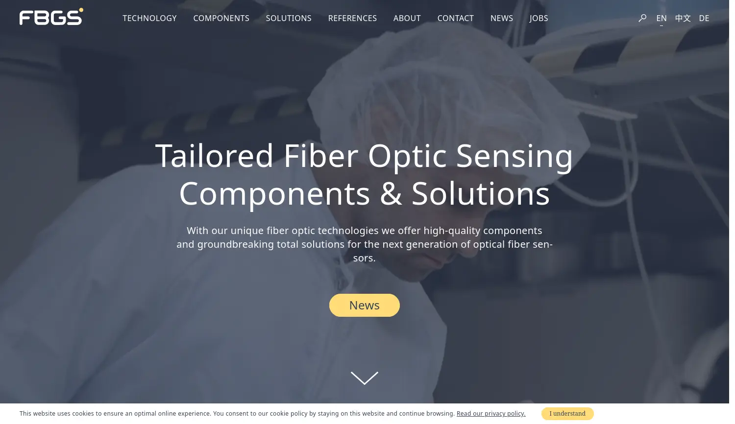 Website der Firma FBGS Technologies GmbH