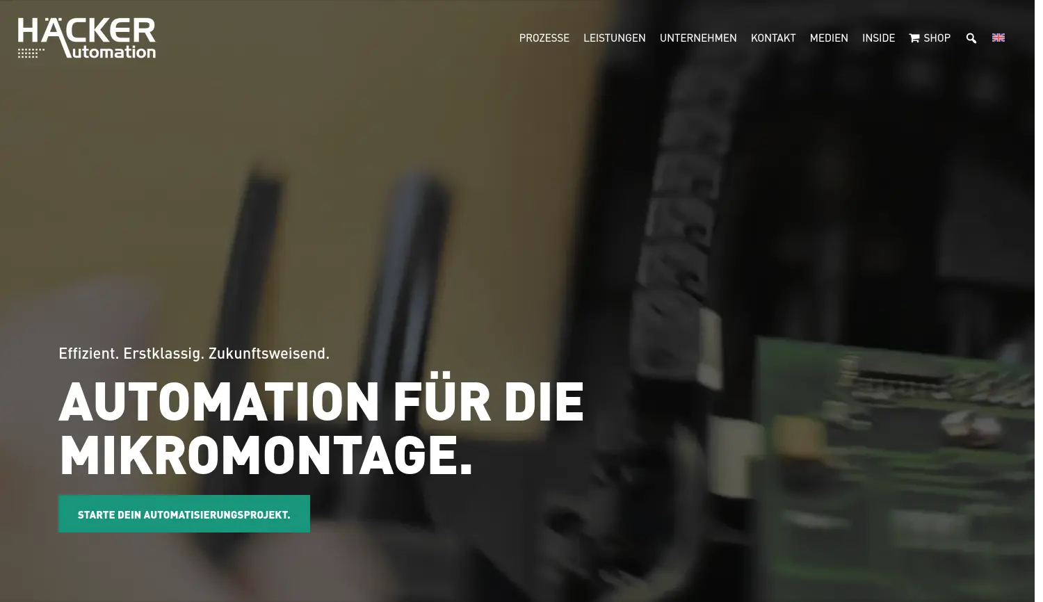 Website der Firma Häcker Automation GmbH
