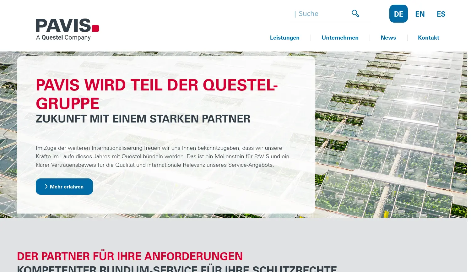 Website der Firma PAVIS GmbH