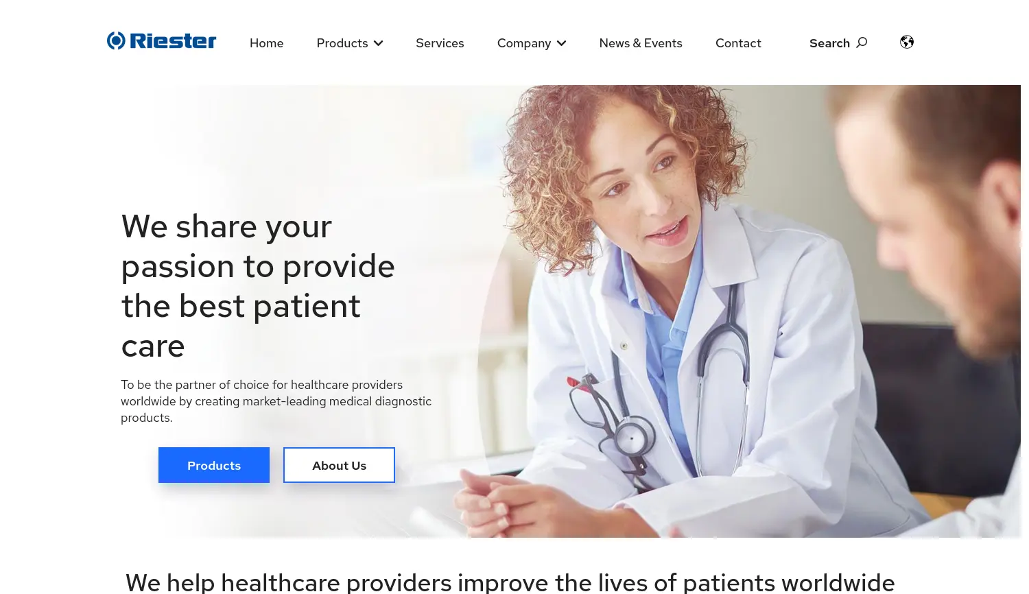 Website der Firma Rudolf Riester GmbH