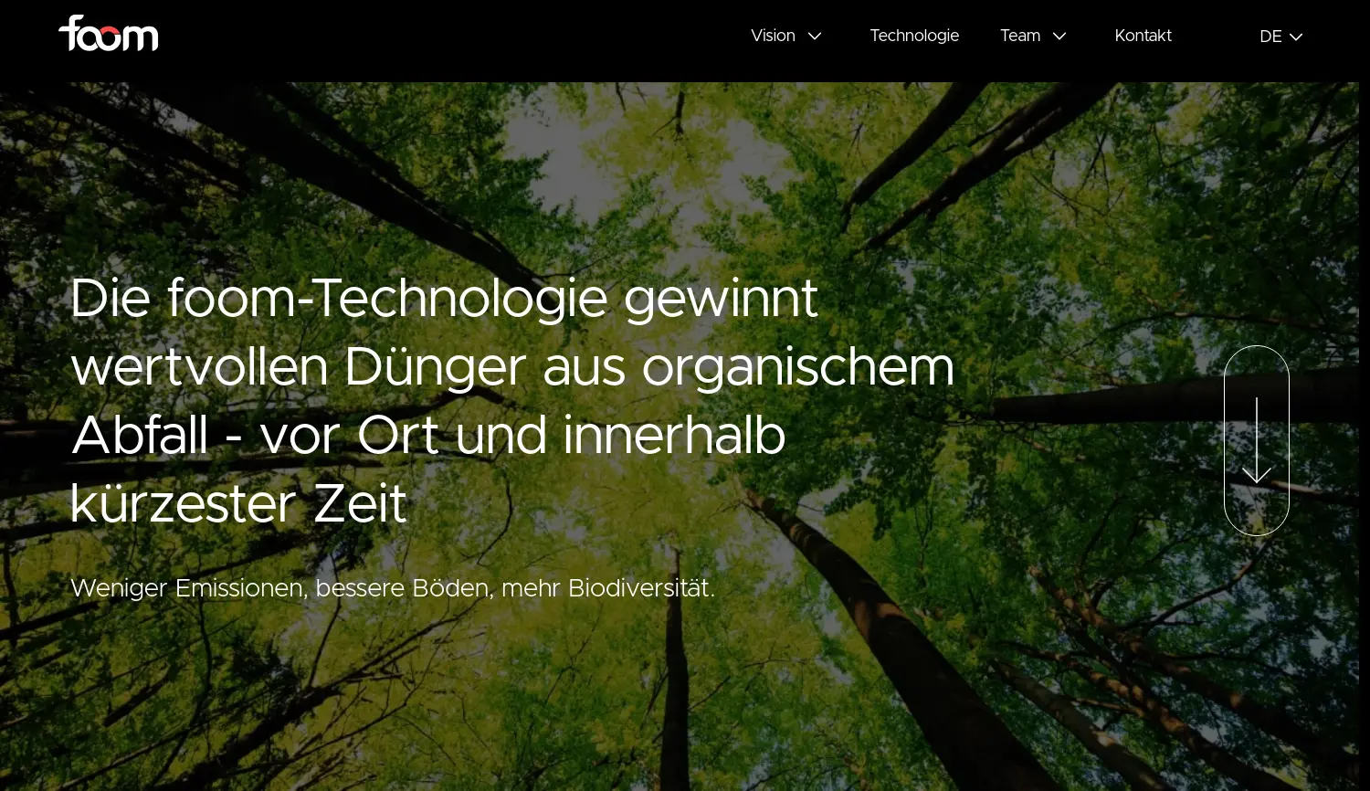 Website der Firma foom GmbH