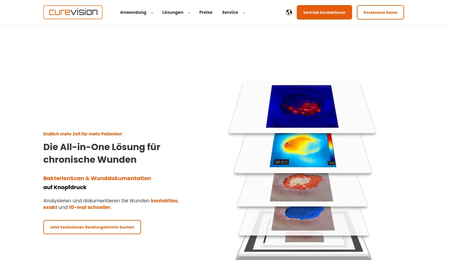 Website der Firma cureVision GmbH