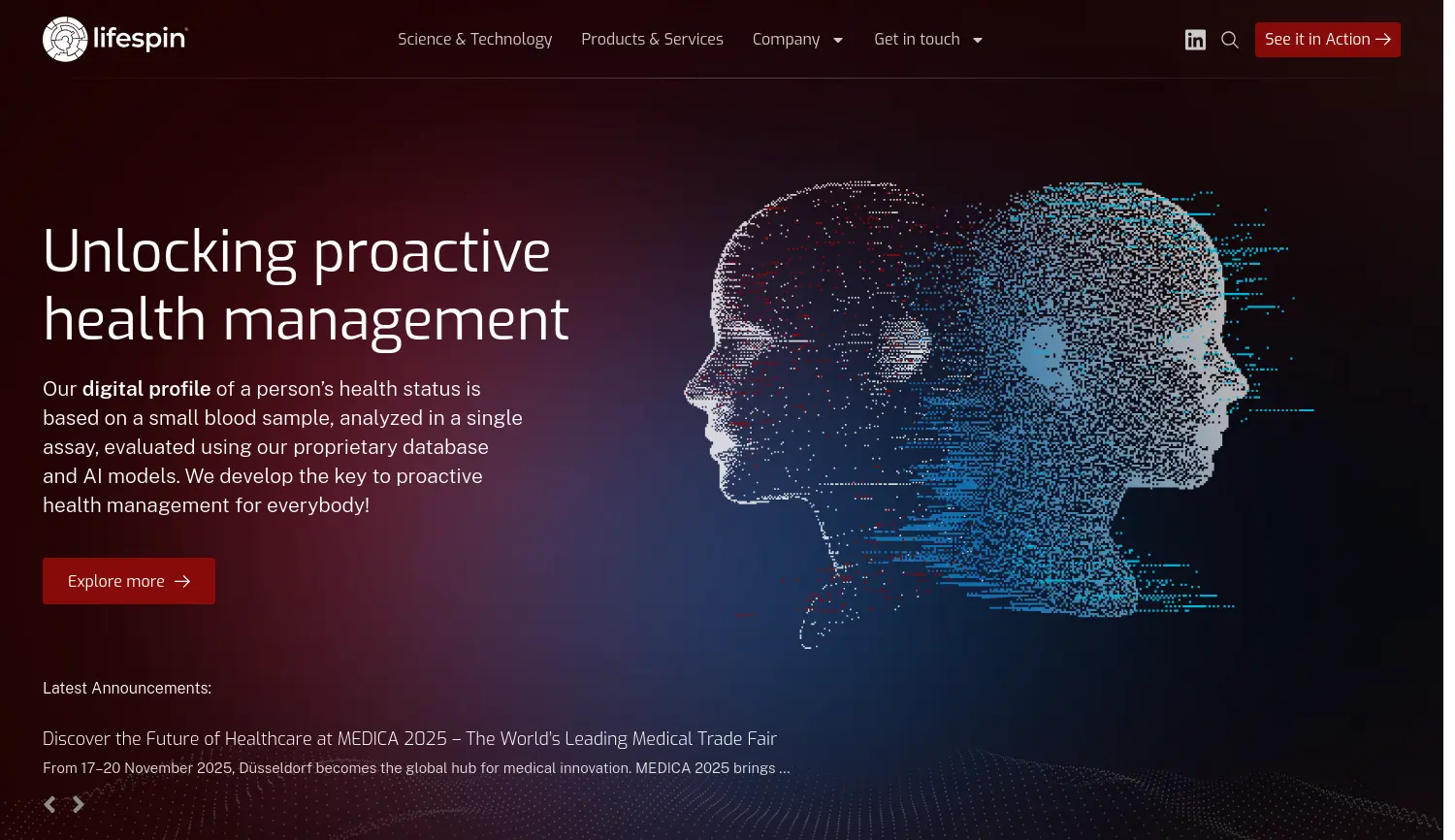 Website der Firma lifespin GmbH