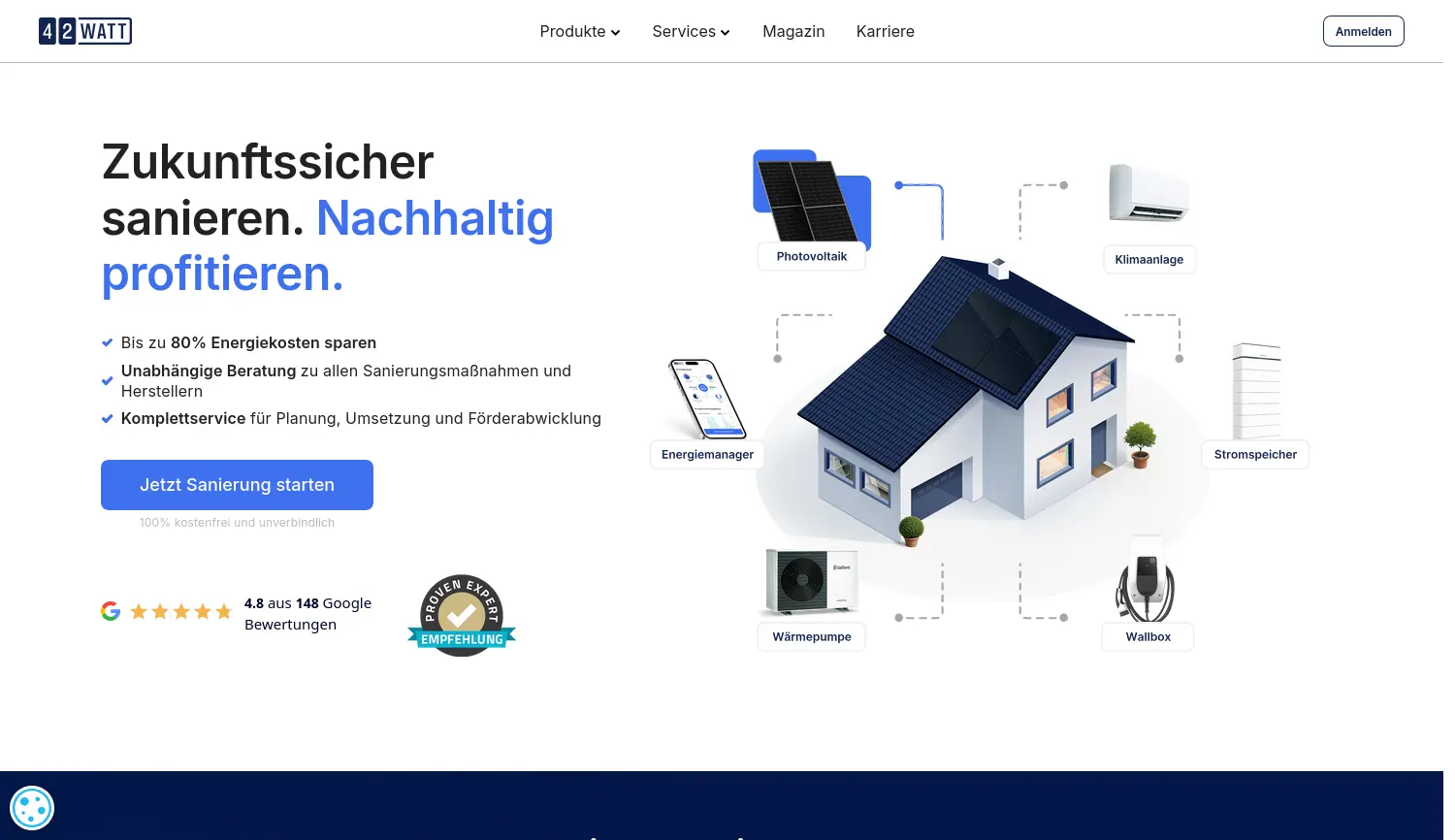 Website der Firma Enovato GmbH