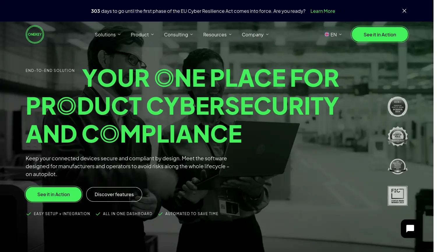 Website der Firma ONEKEY GmbH