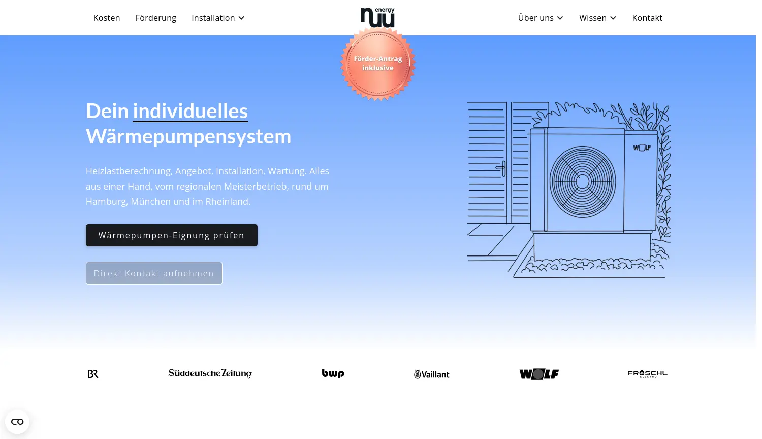 Website der Firma nuuEnergy GmbH