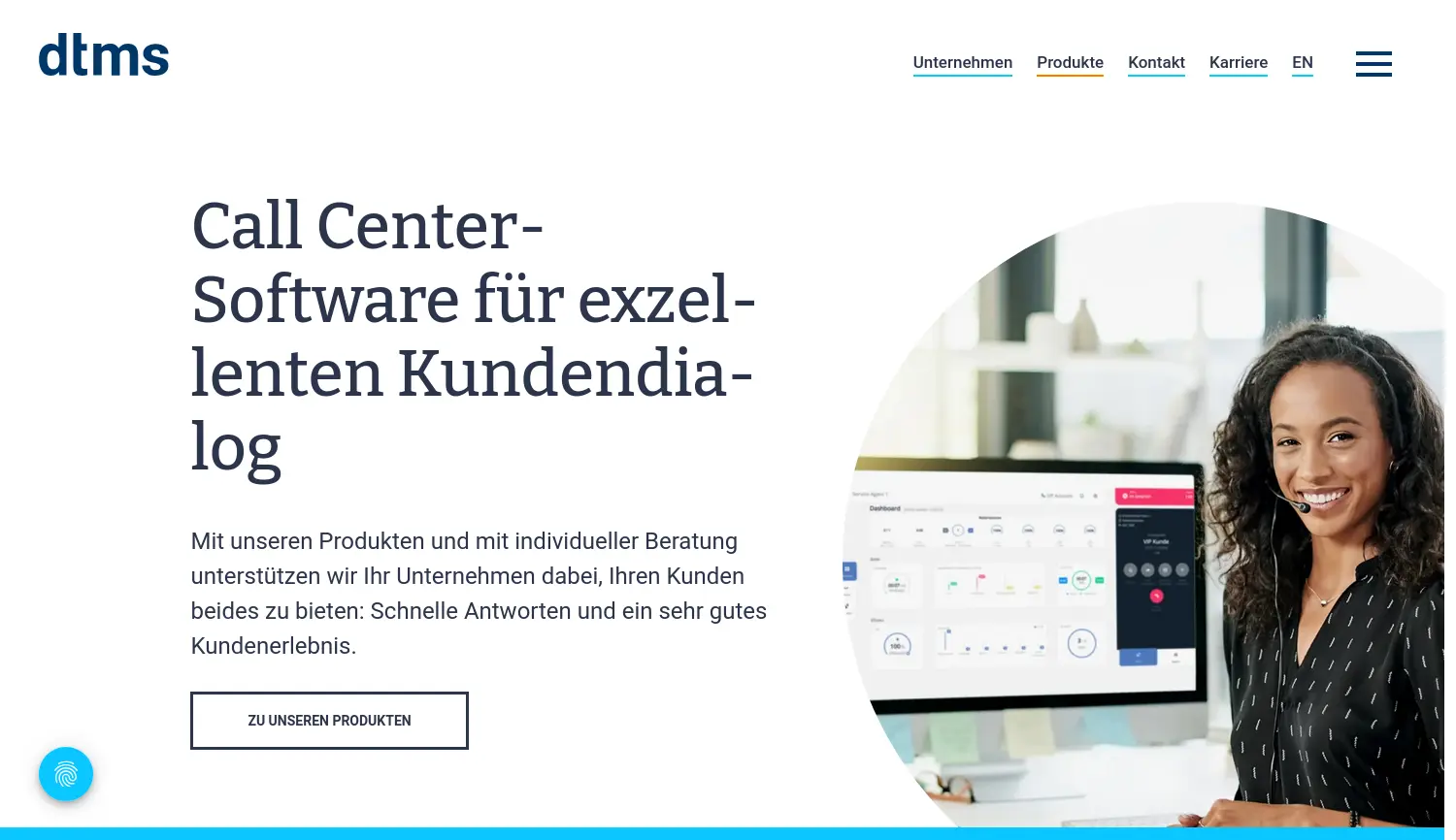 Website der Firma dtms GmbH