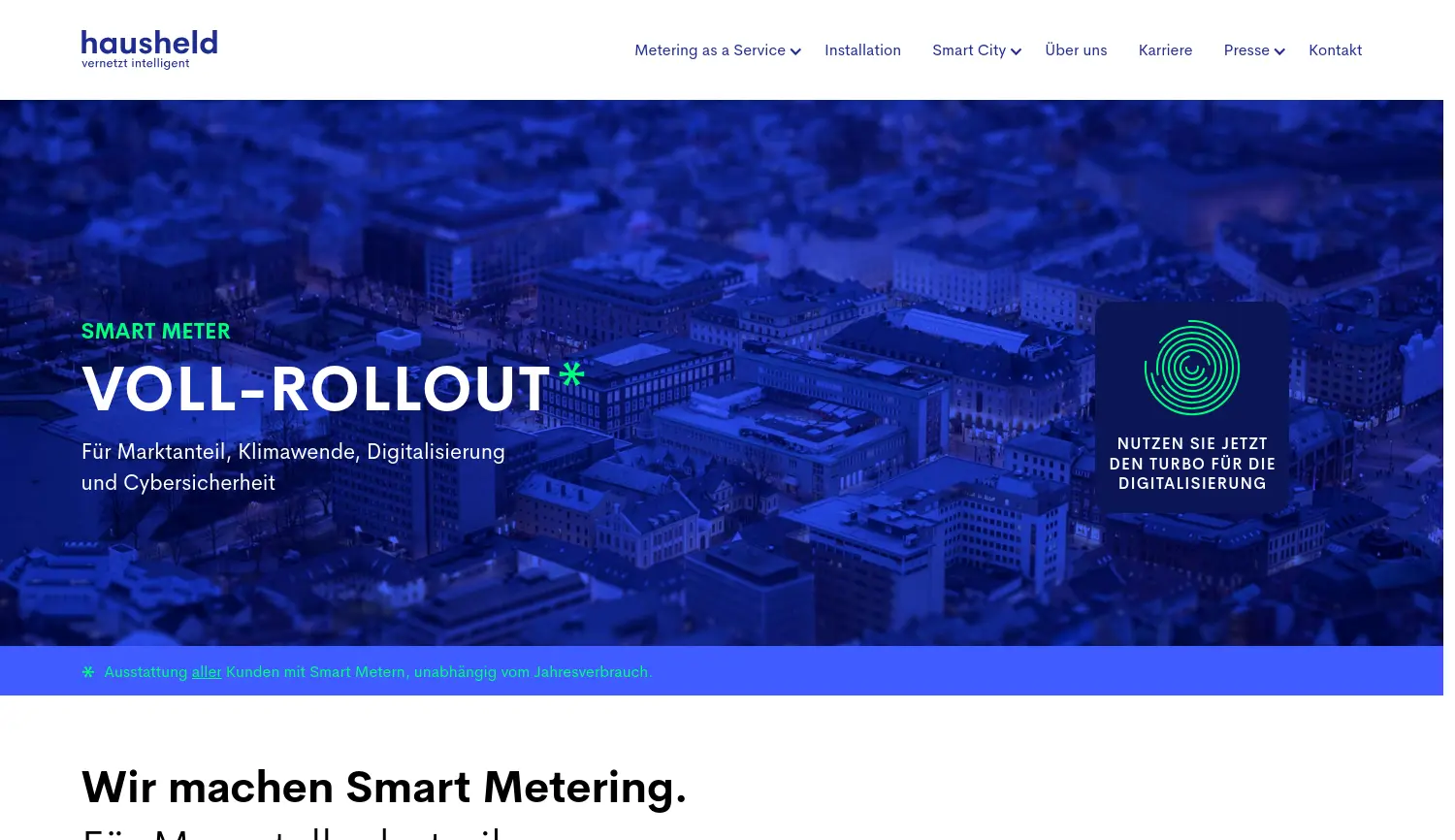 Website der Firma Hausheld AG