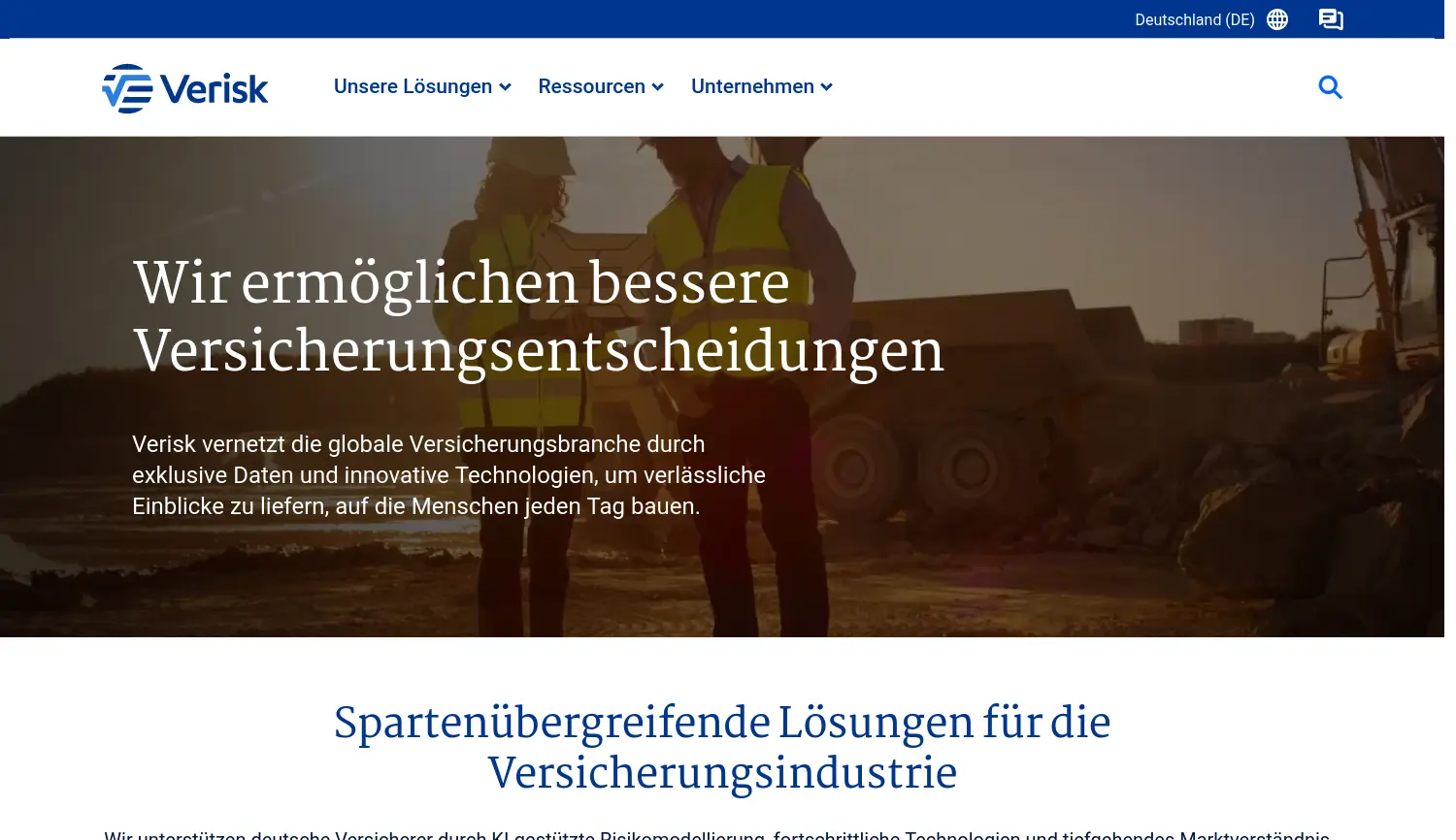 Website der Firma Verisk Analytics, Inc.