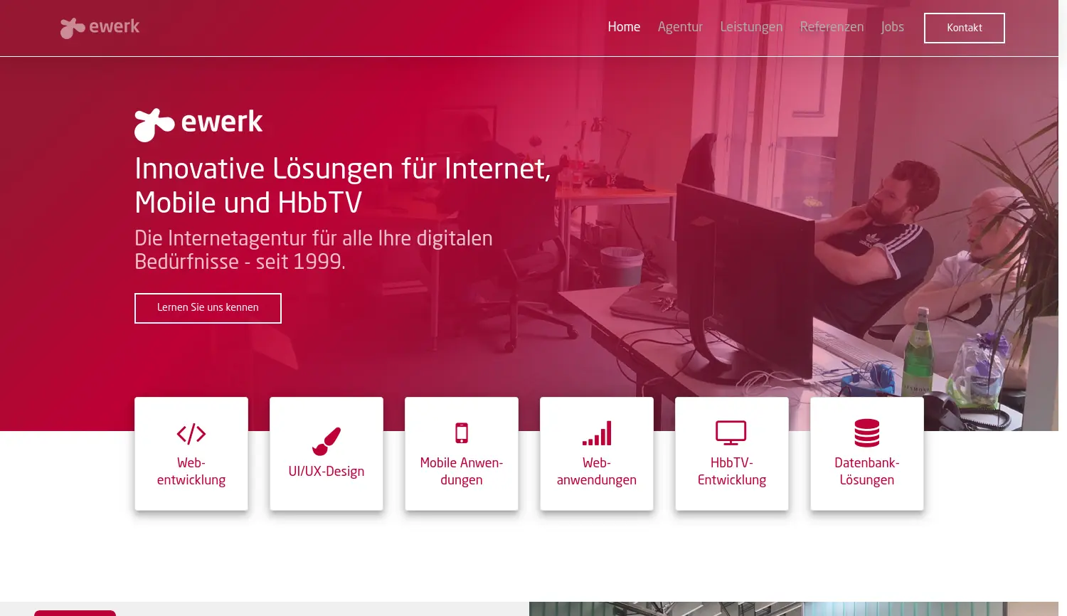 Website der Firma eWerk GmbH