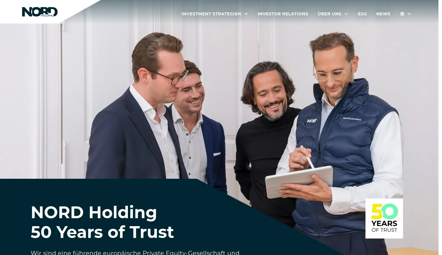 Website der Firma NORD Holding Unternehmensbeteiligungsgesellschaft mit beschränkter Haftung