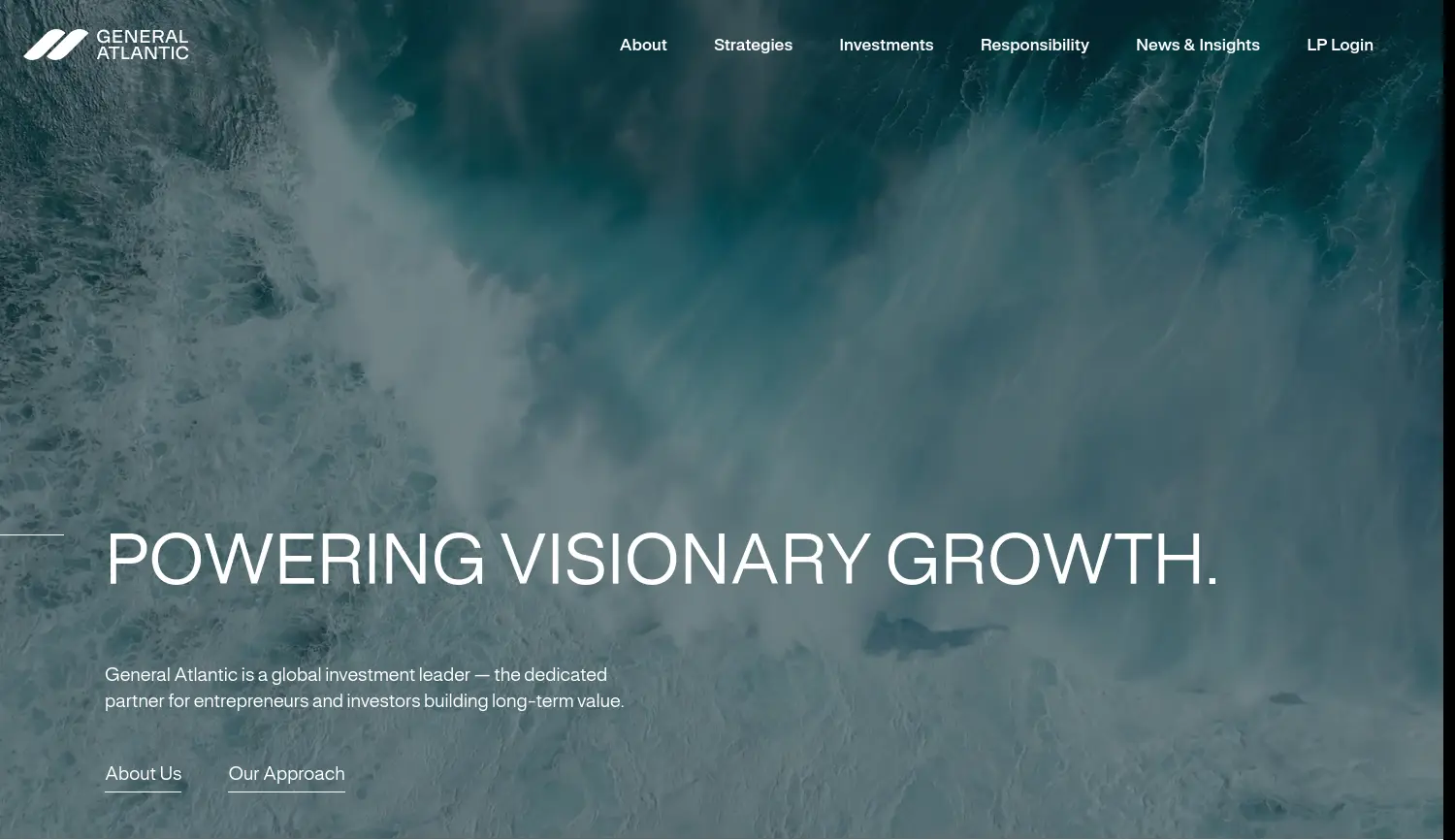 Website der Firma General Atlantic