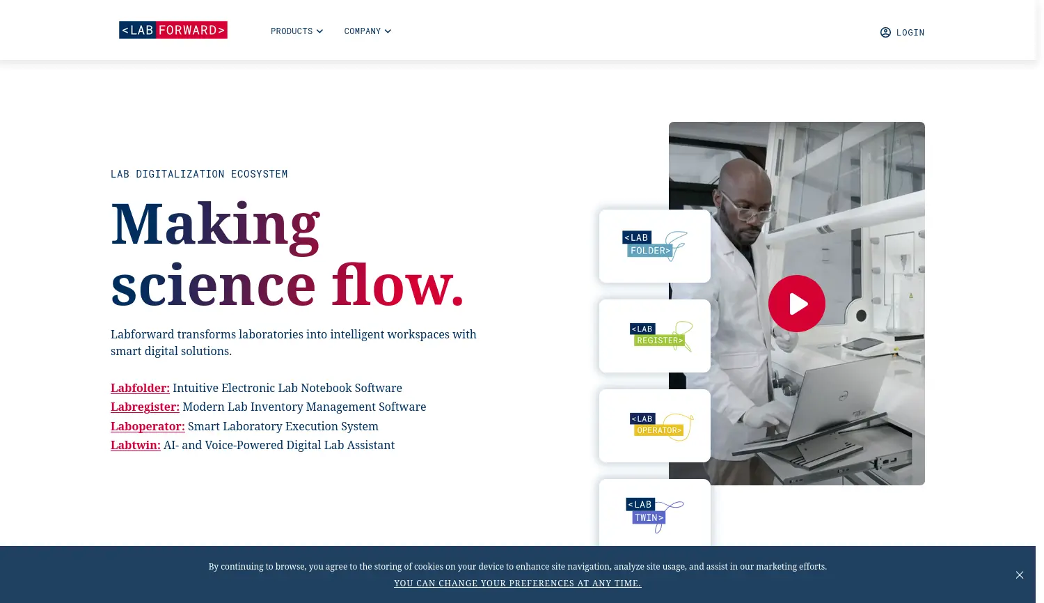Website der Firma labforward GmbH