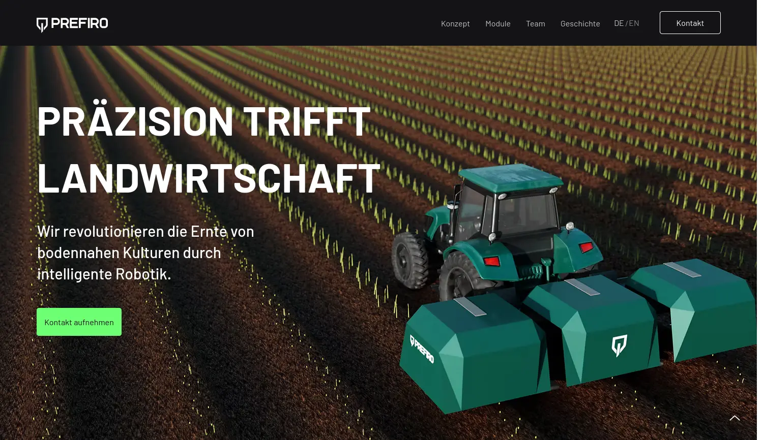Website der Firma Prefiro GmbH