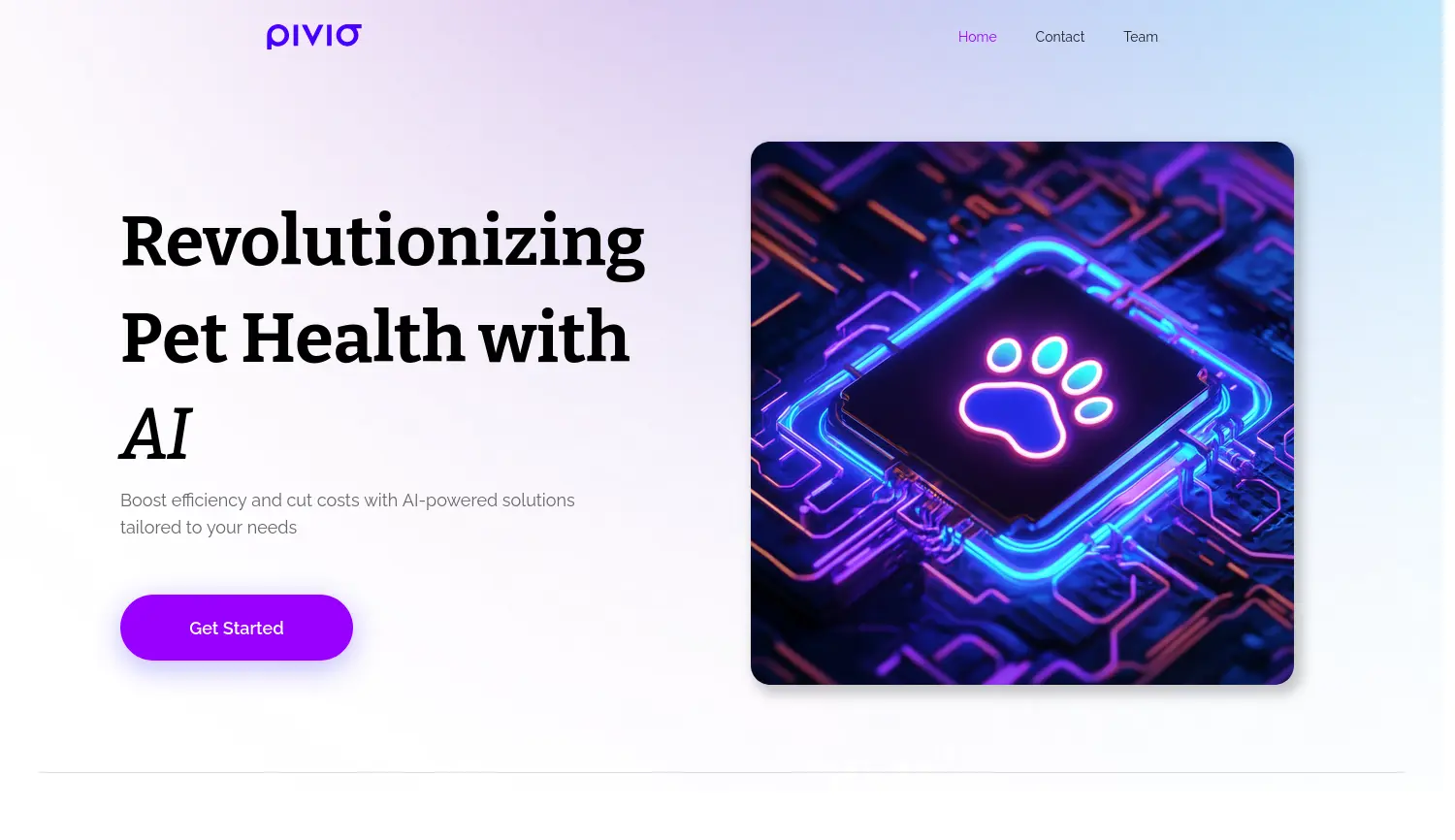 Website der Firma pivio GmbH