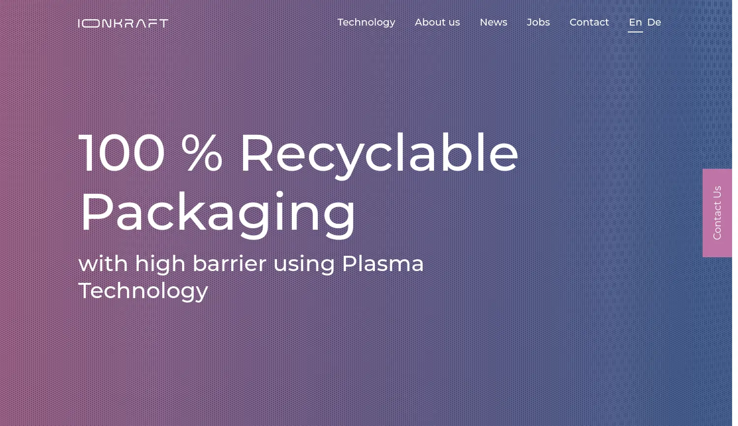 Website der Firma IonKraft GmbH