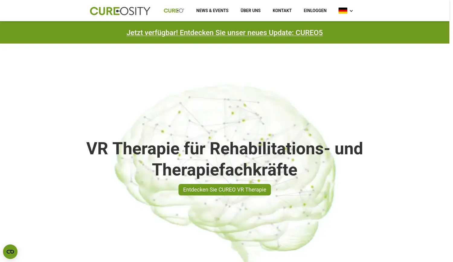 Website der Firma CUREosity GmbH