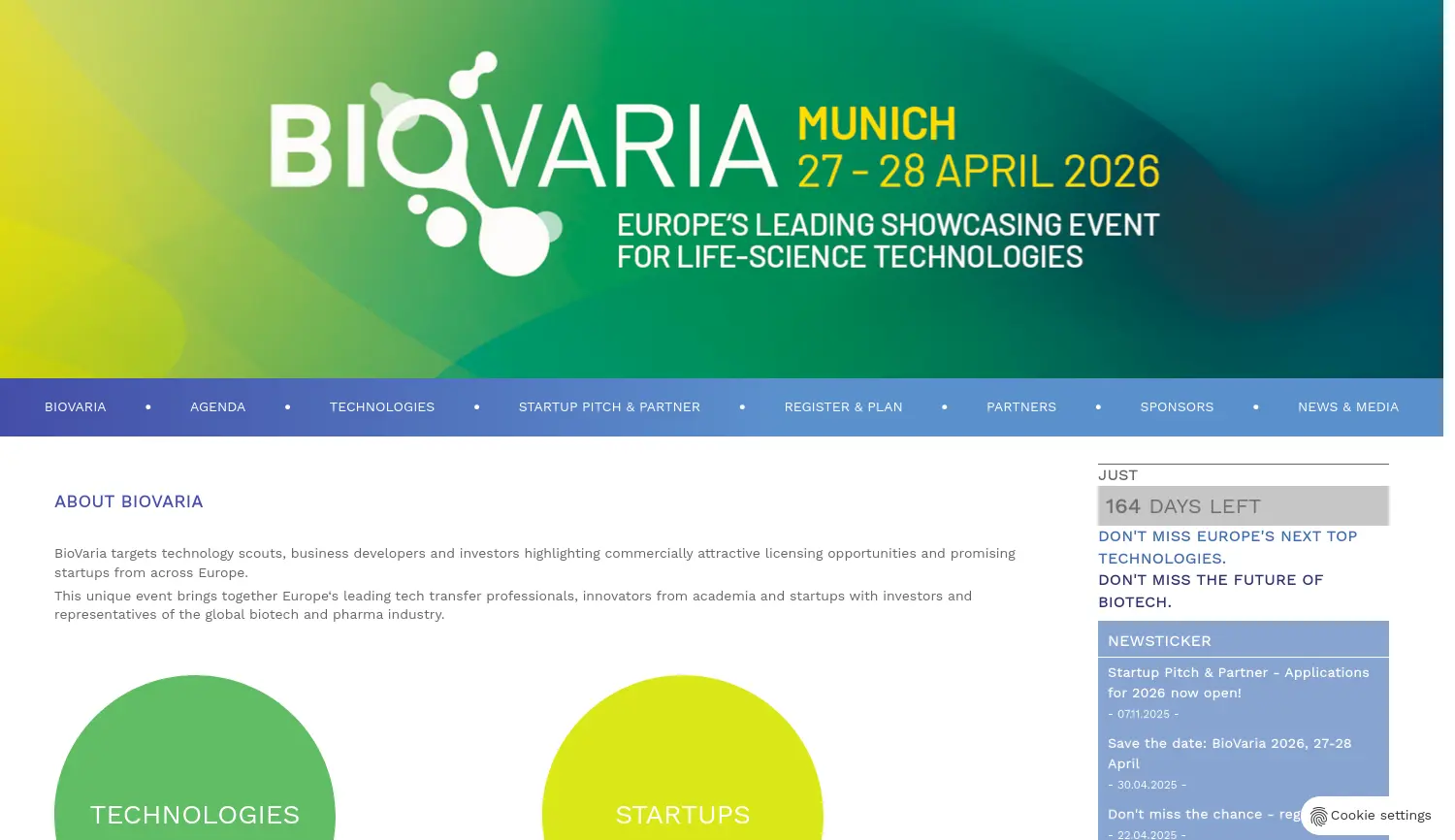 Website der Firma Ascenion GmbH (Organisator)