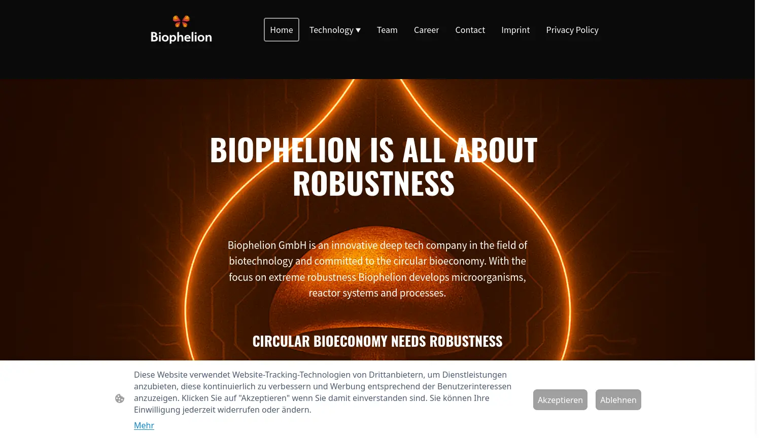 Website der Firma Biophelion GmbH
