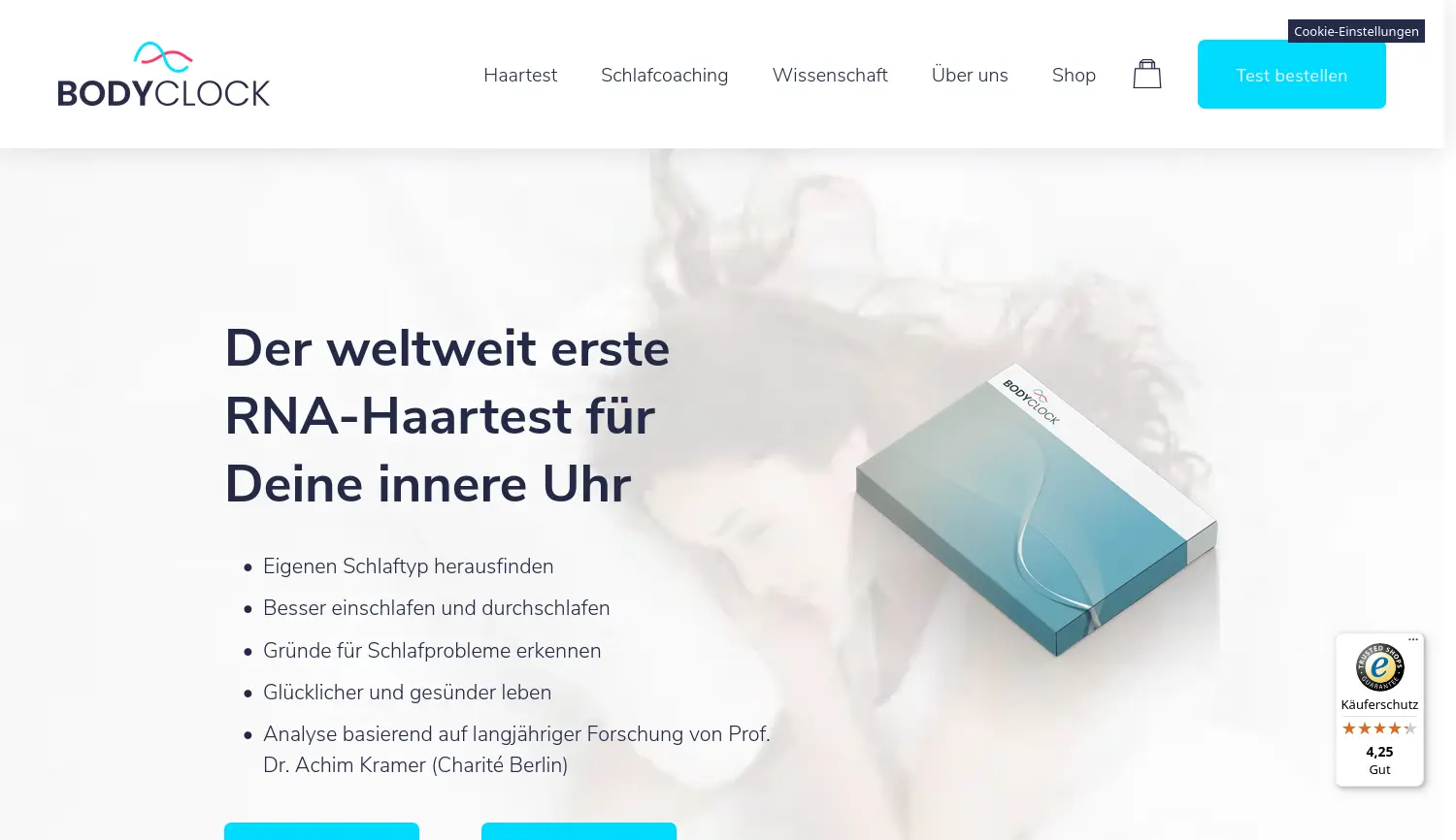 Website der Firma BODYCLOCK Technologies GmbH