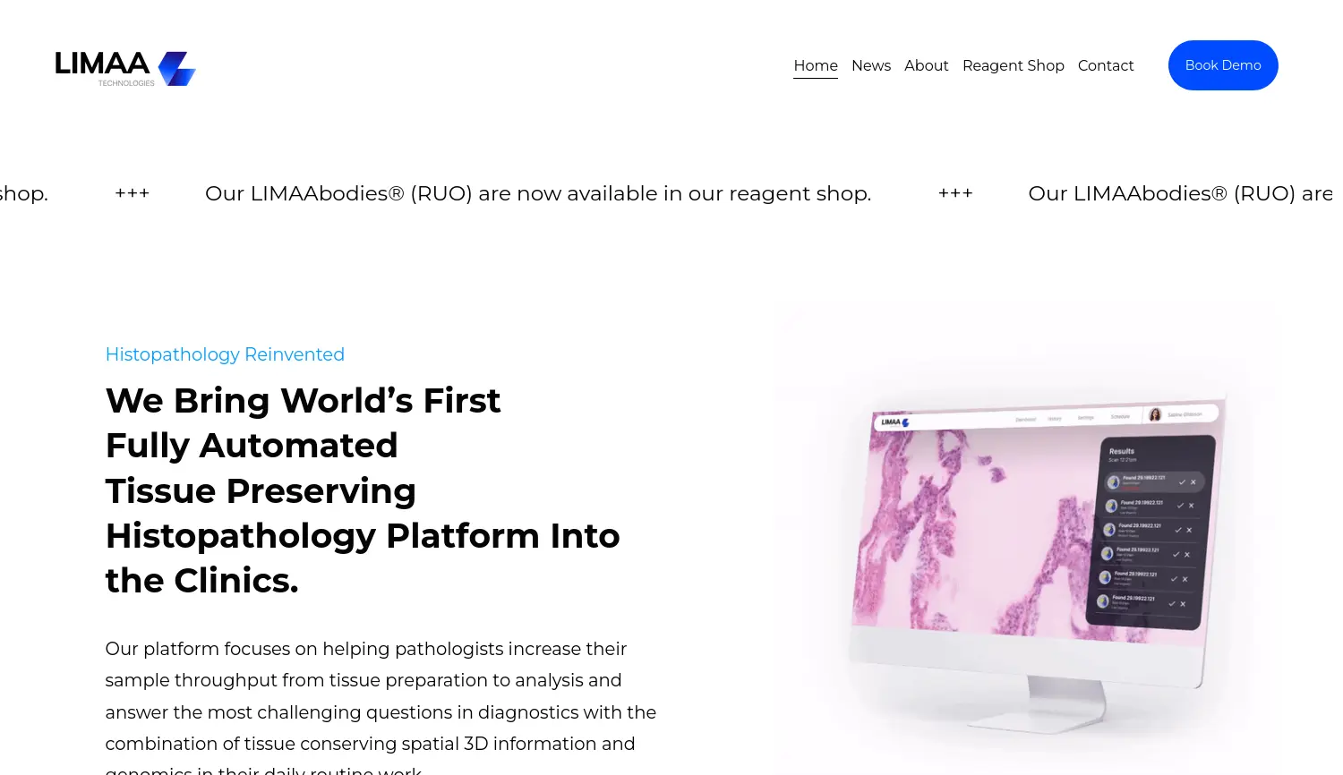 Website der Firma LIMAA Technologies GmbH