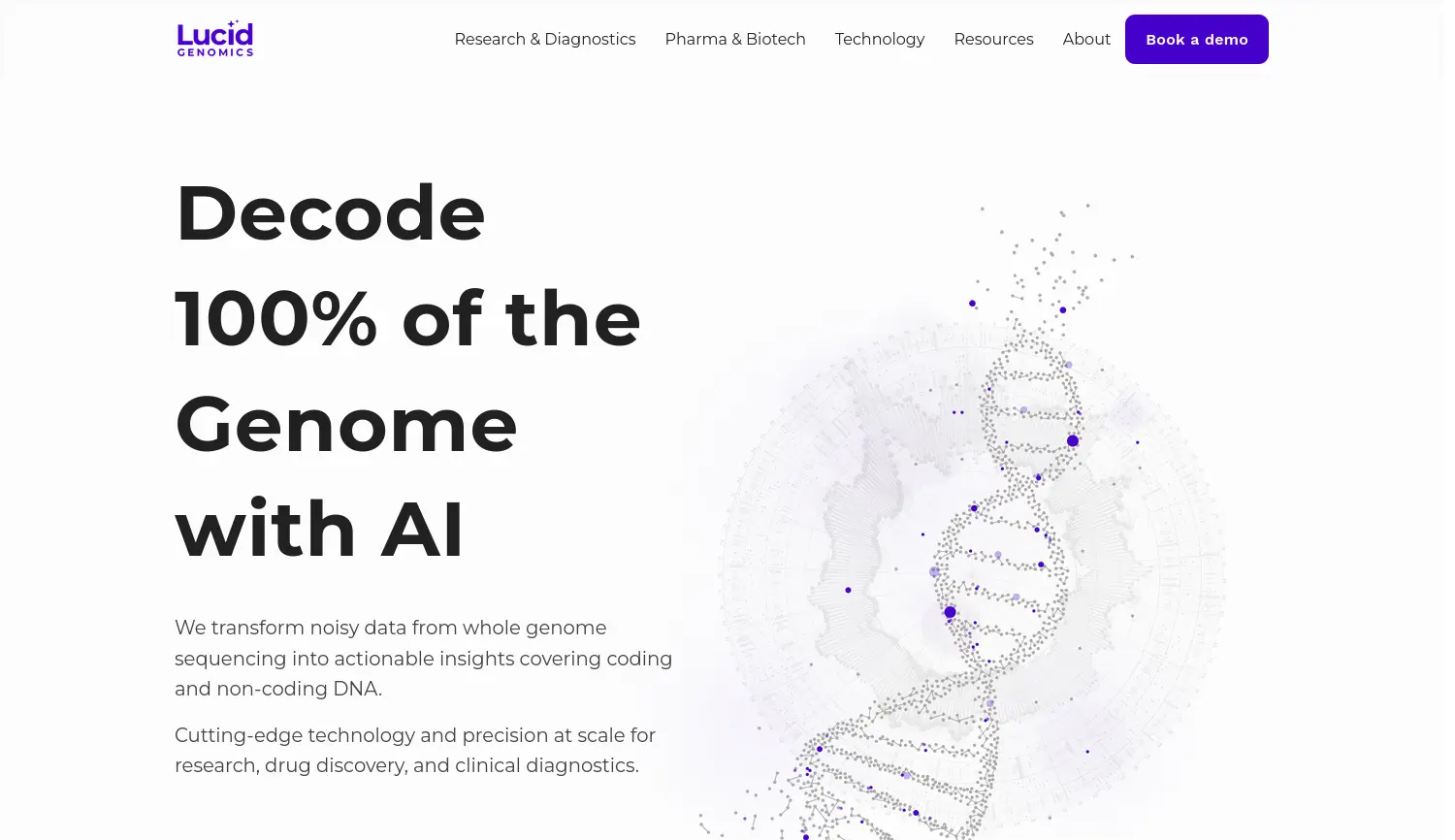 Website der Firma Lucid Genomics GmbH