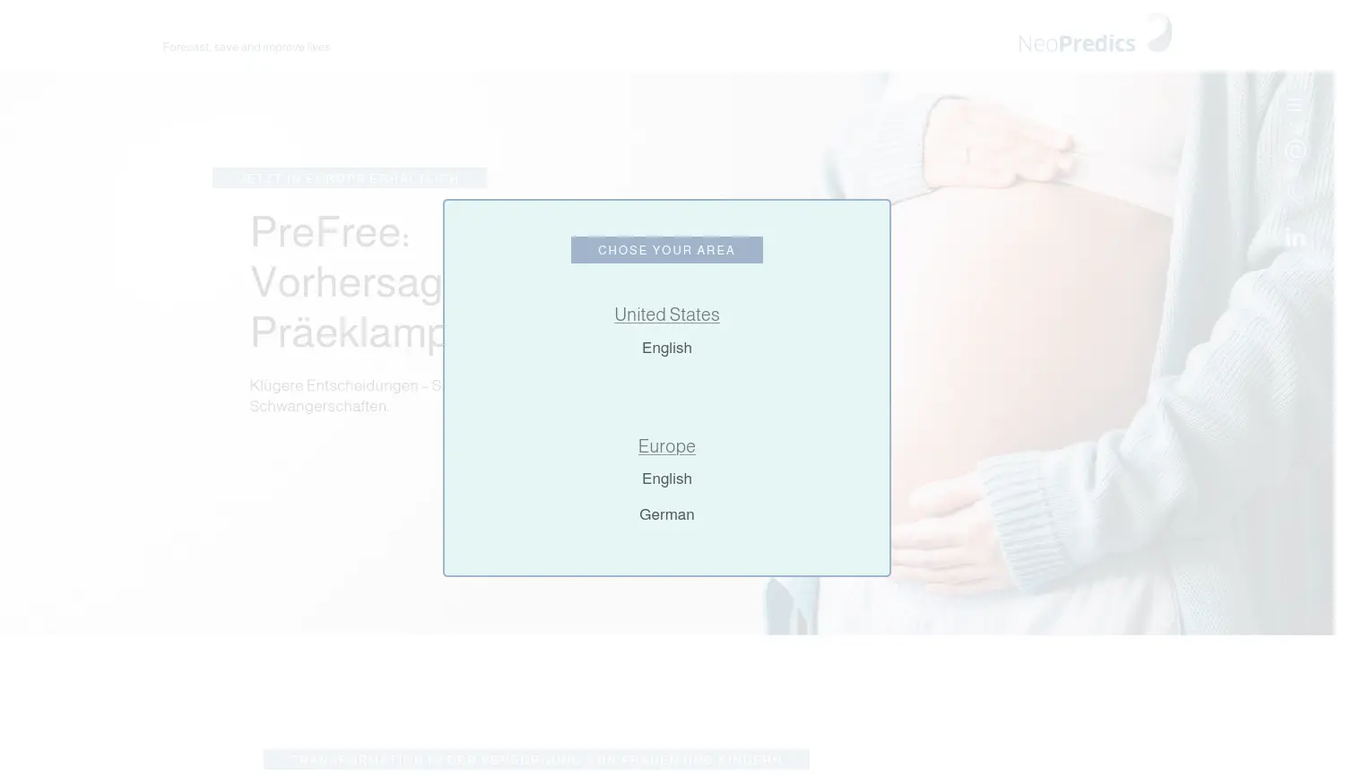 Website der Firma NeoPredics AG (Germany)