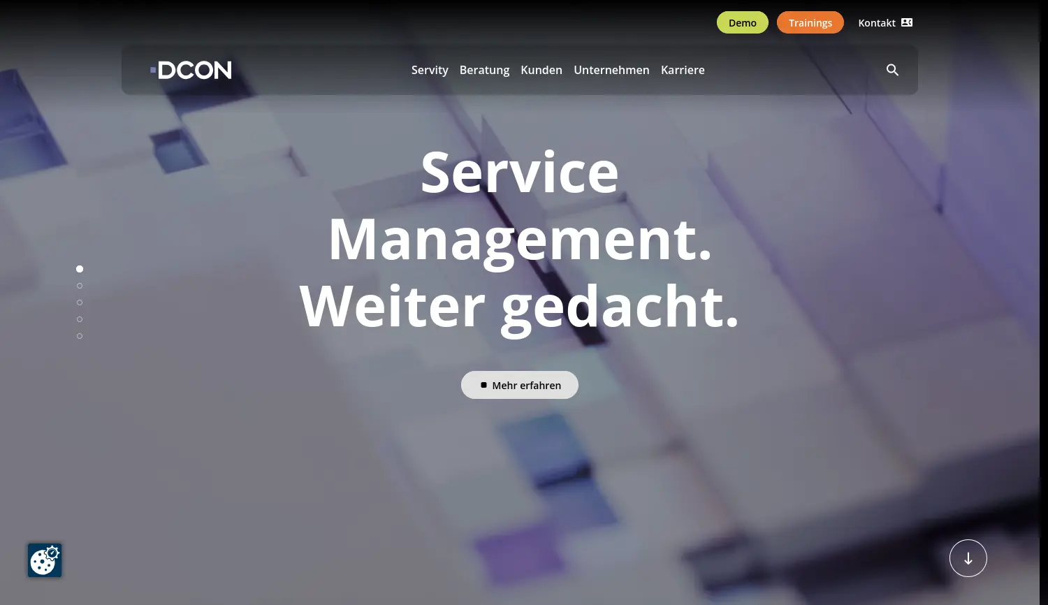 Website der Firma DCON GmbH