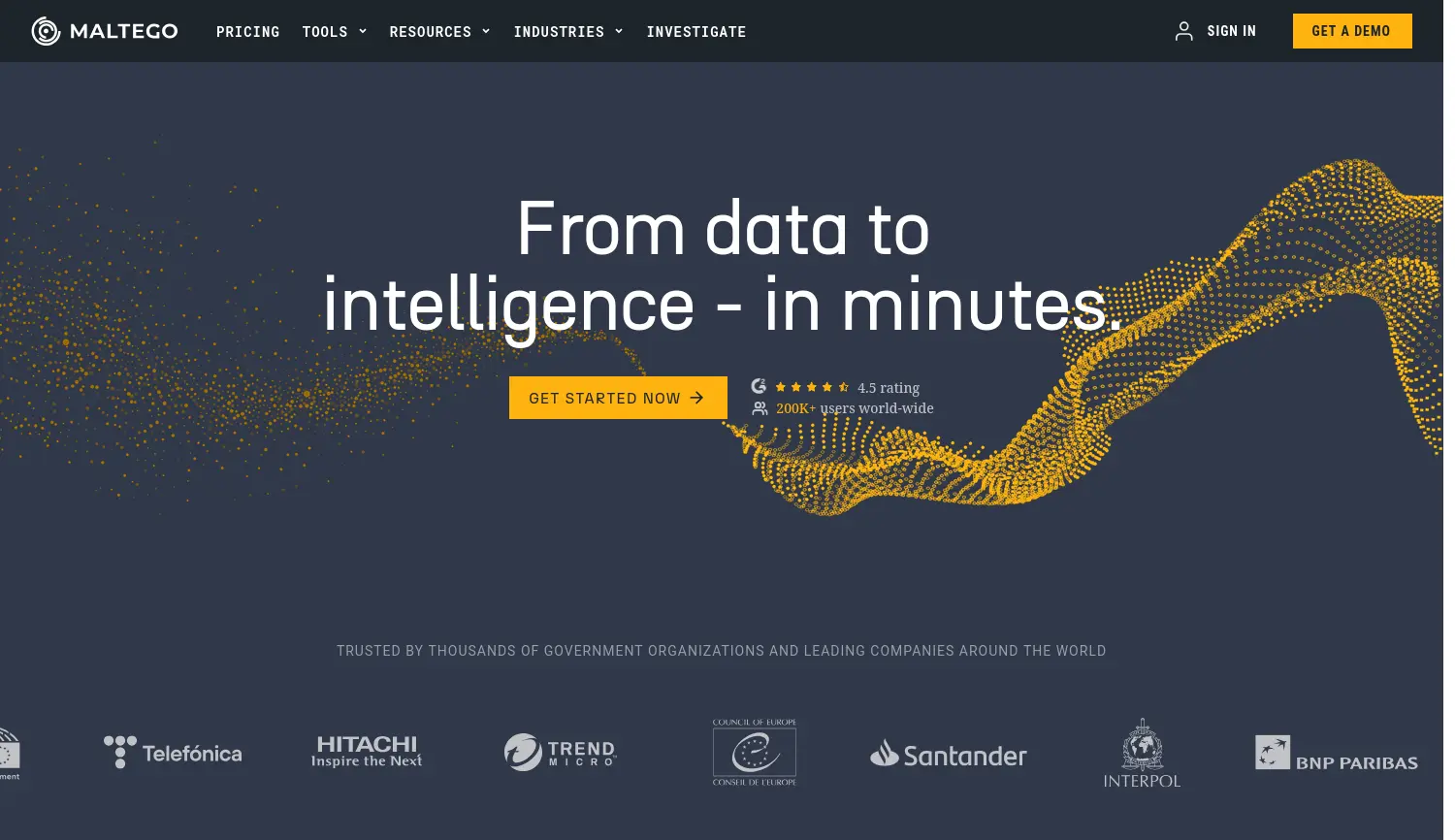 Website der Firma Maltego Technologies