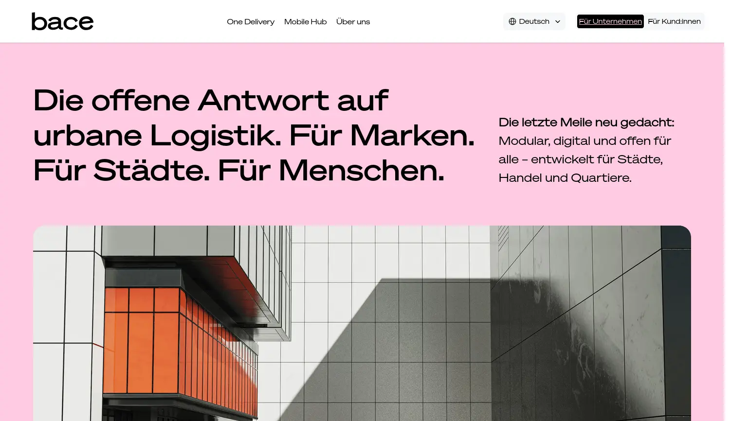 Website der Firma BACE GmbH