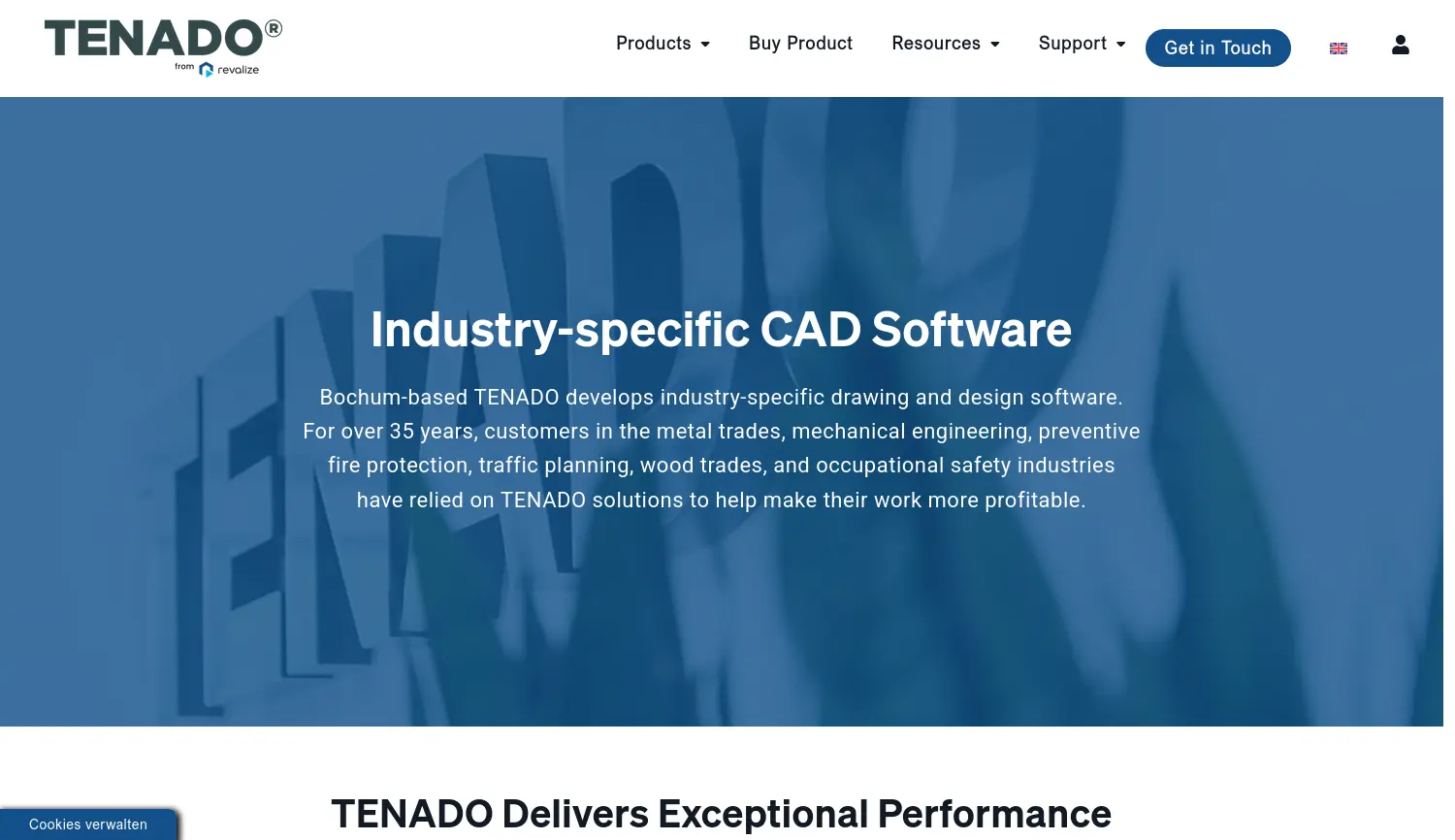 Website der Firma TENADO GmbH