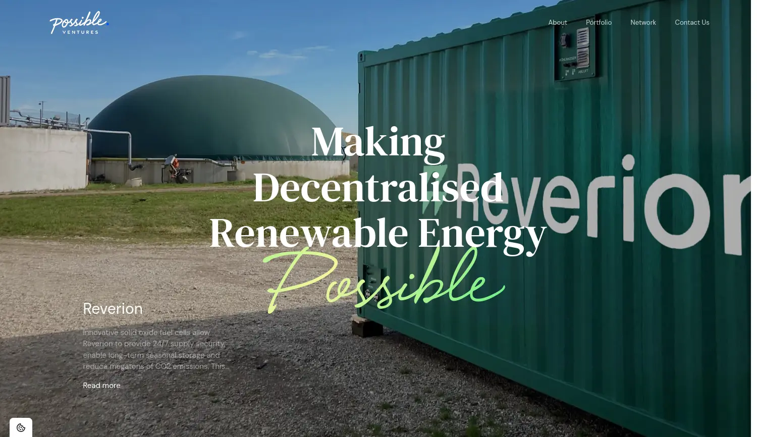 Website der Firma Possible Ventures Verwaltungs GmbH