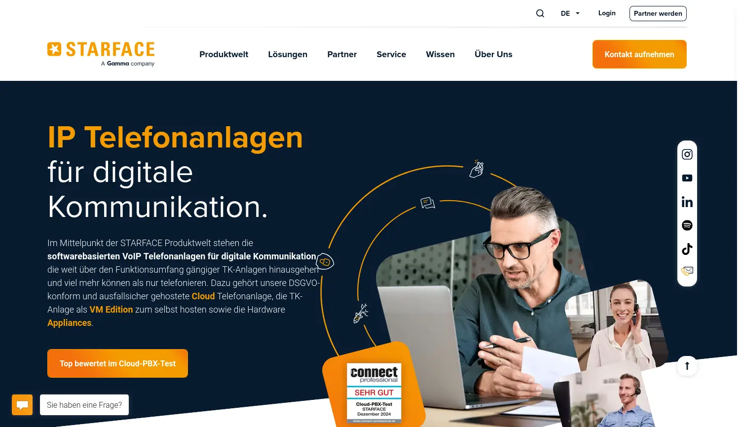 Website der Firma STARFACE GmbH