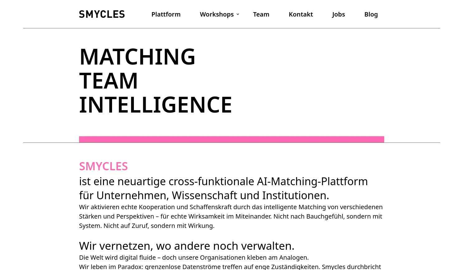 Website der Firma Smycles GmbH