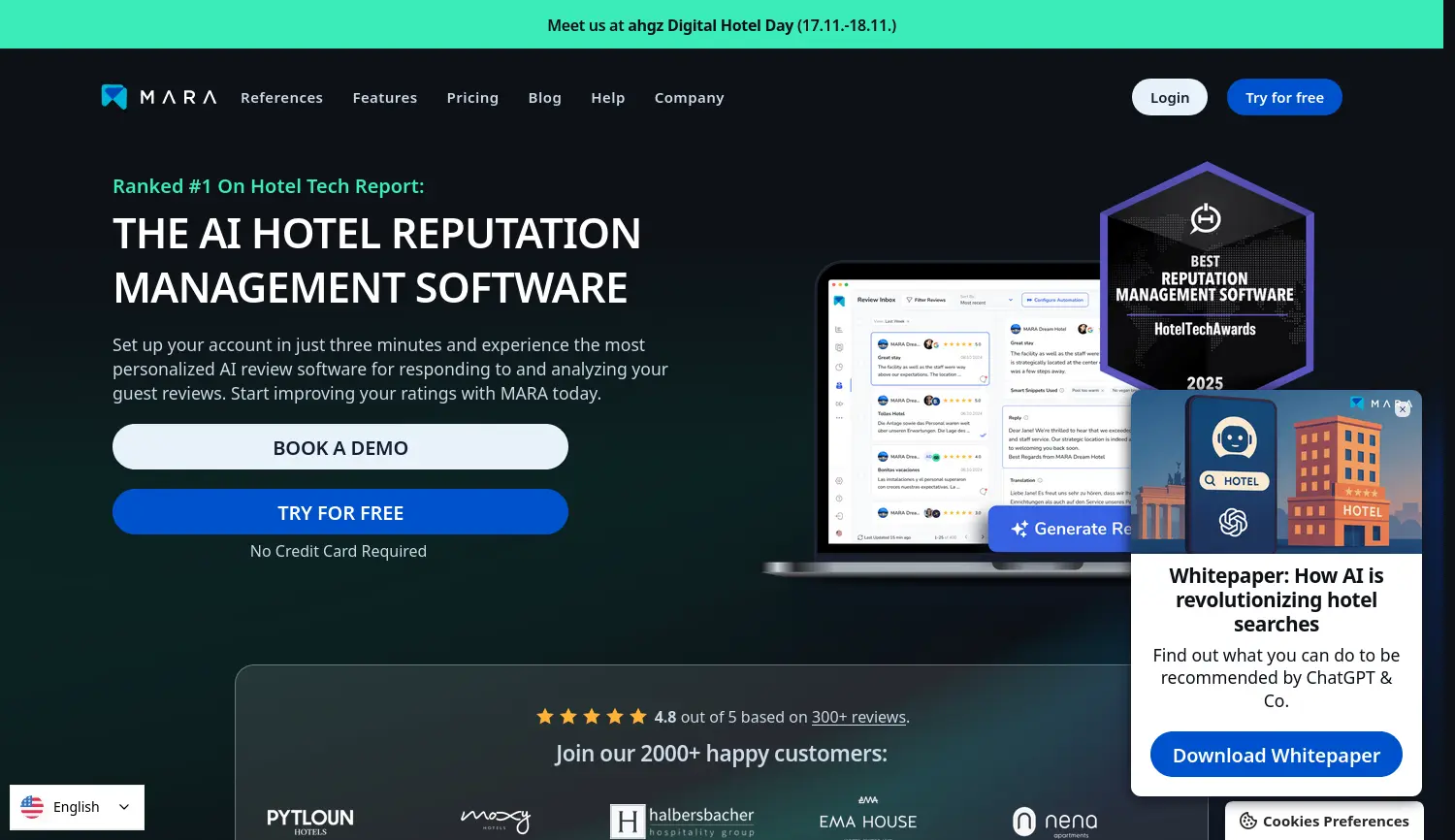 Website der Firma MARA Solutions GmbH