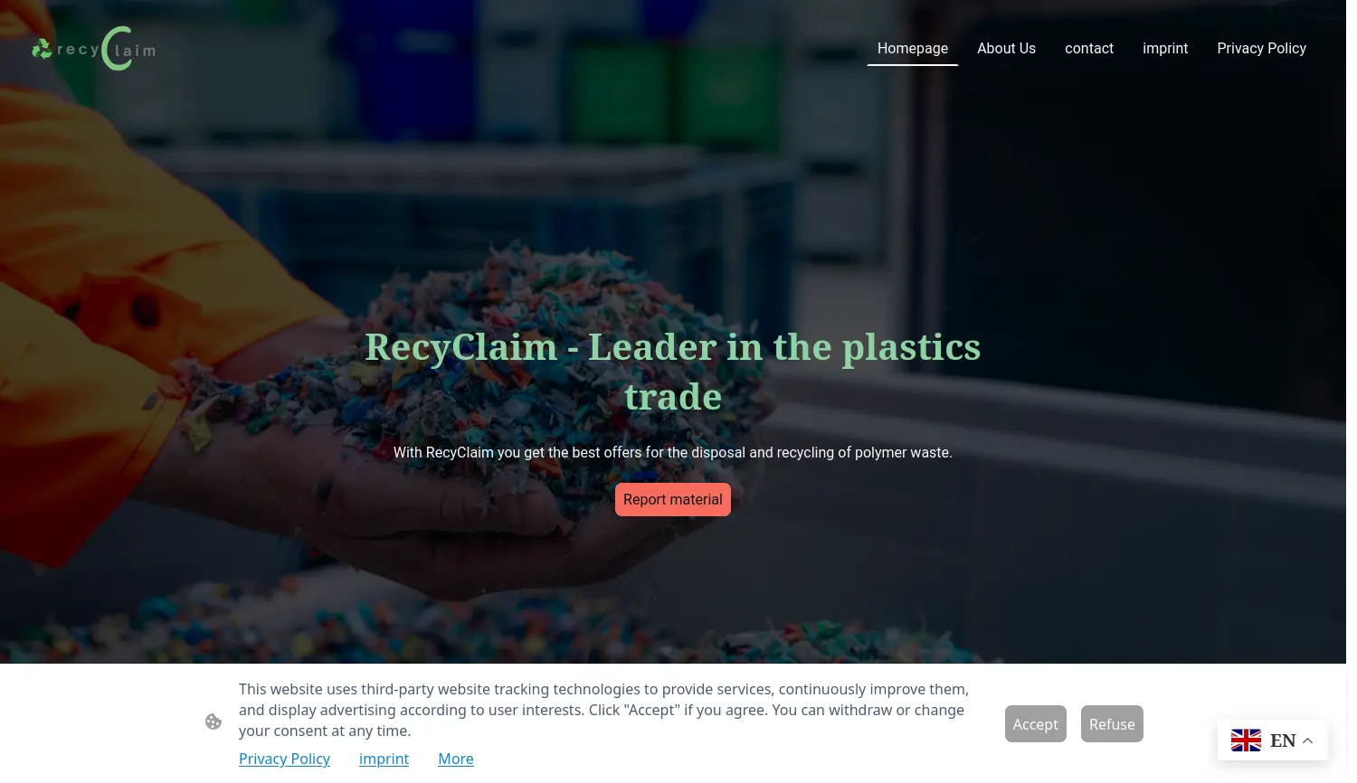 Website der Firma RecyClaim UG (haftungsbeschränkt)