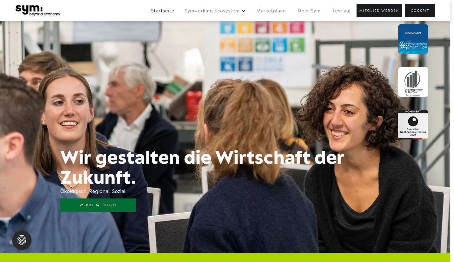 Website der Firma Sym GmbH