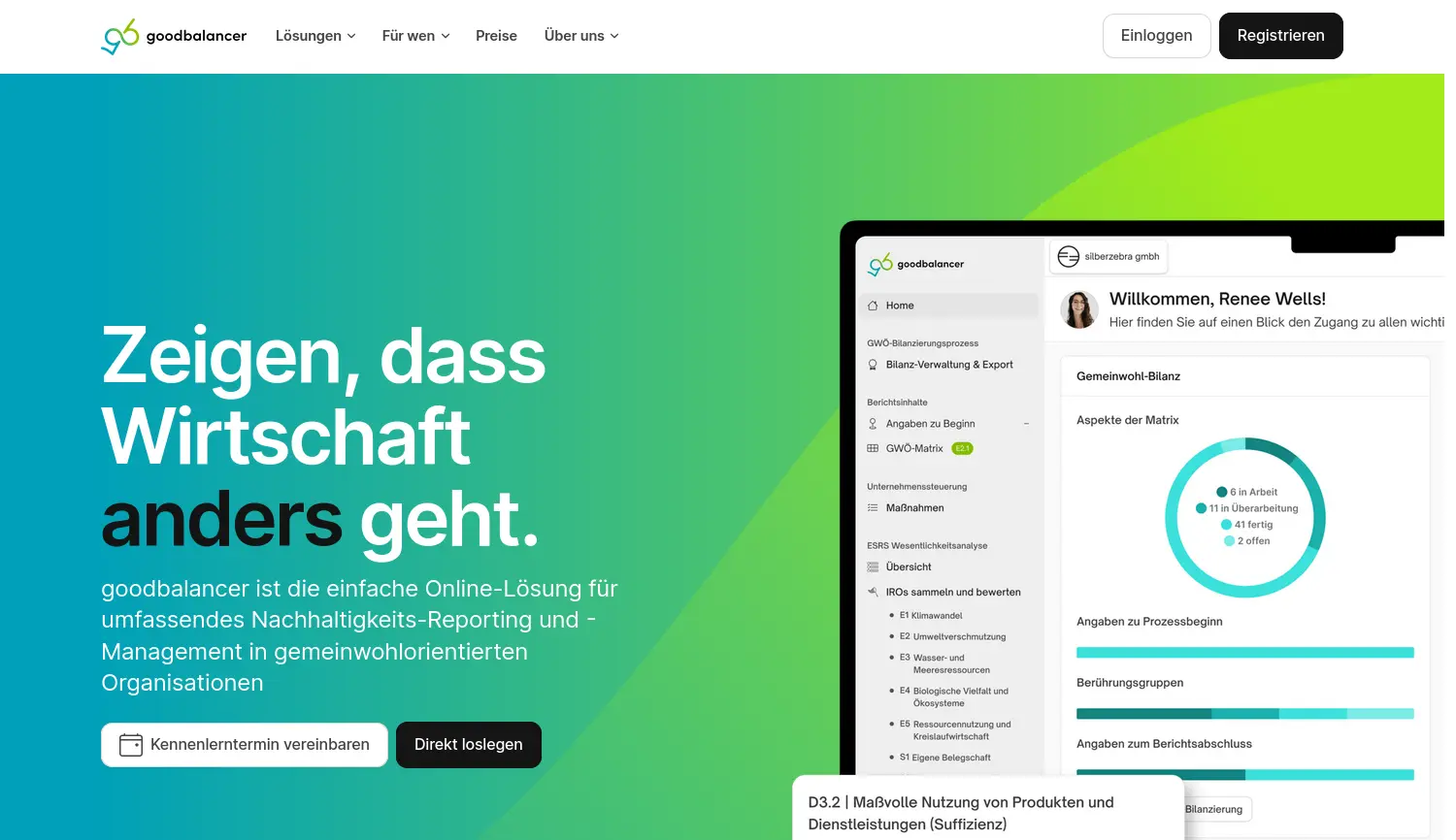 Website der Firma silberzebra gmbh