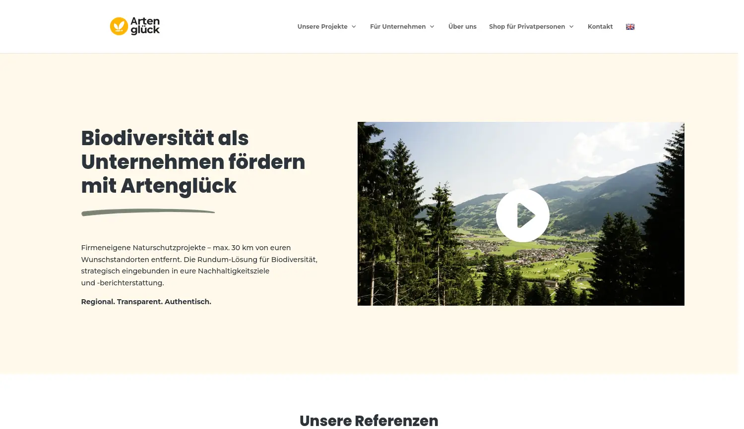 Website der Firma Artenglück