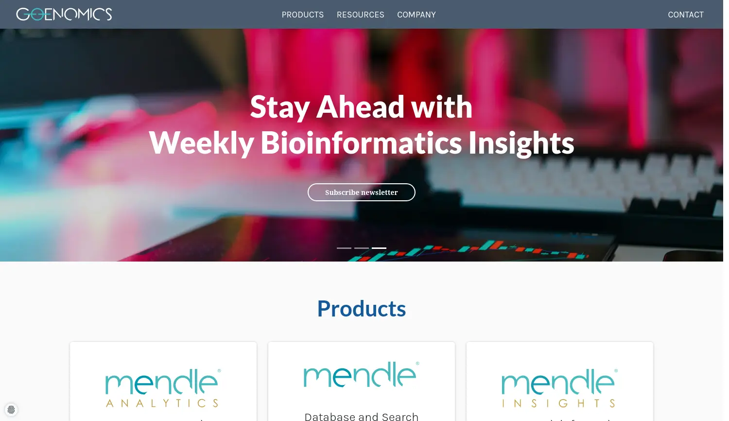 Website der Firma GOENOMICS GmbH