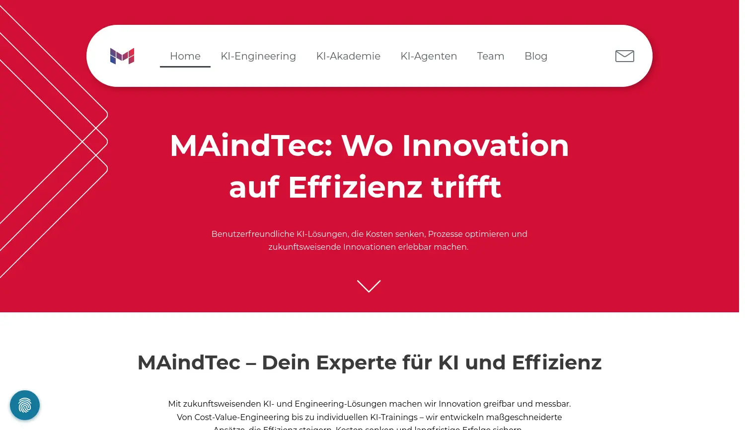Website der Firma Maindtec GmbH