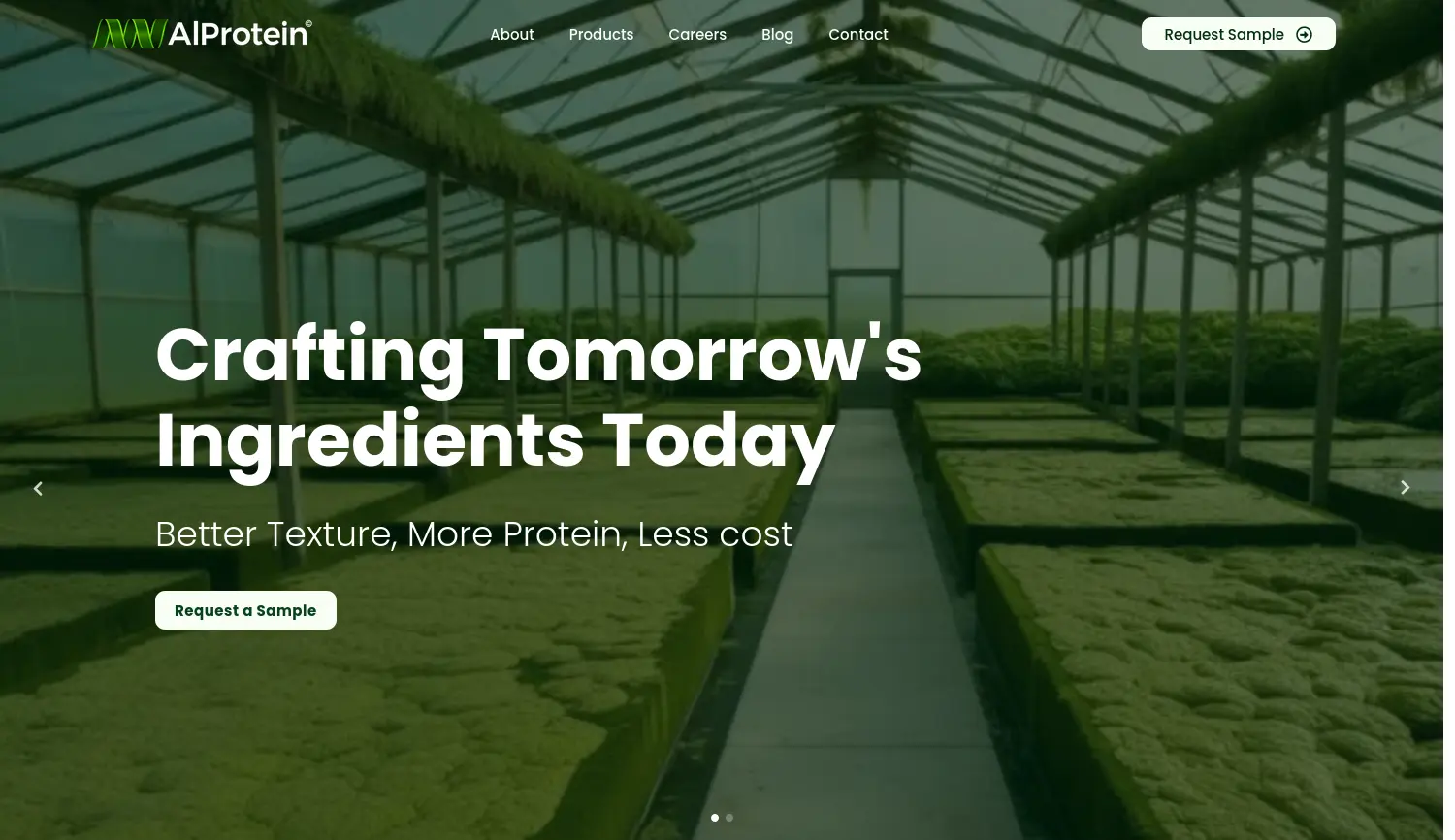 Website der Firma AlProtein