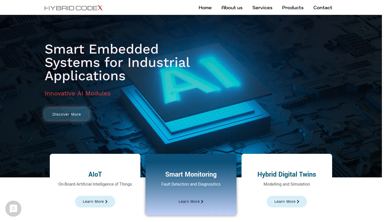 Website der Firma Hybrid Codex