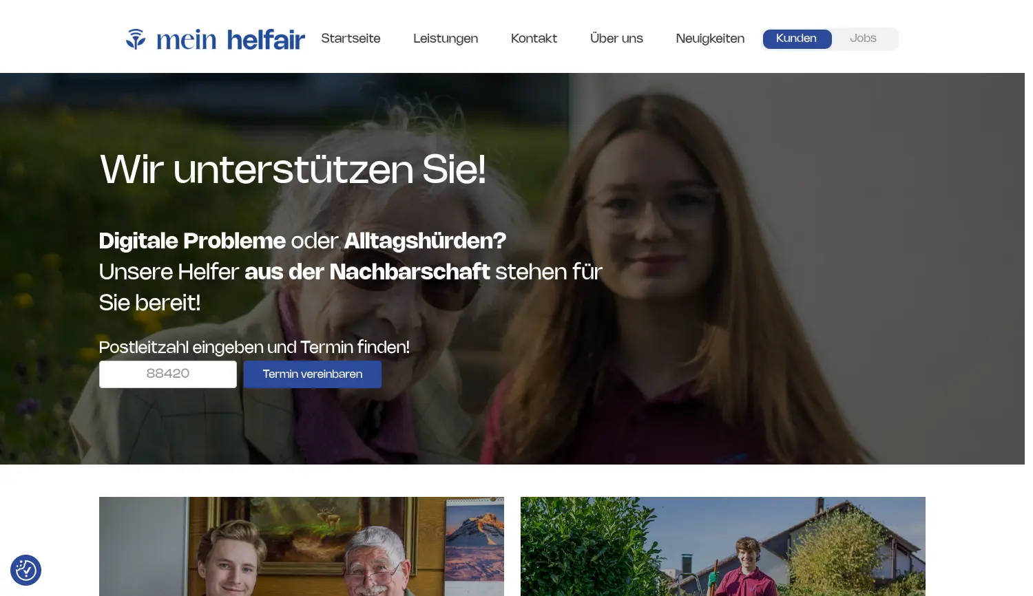 Website der Firma Mein Helfair H. Burget u. M. Koenig GbR