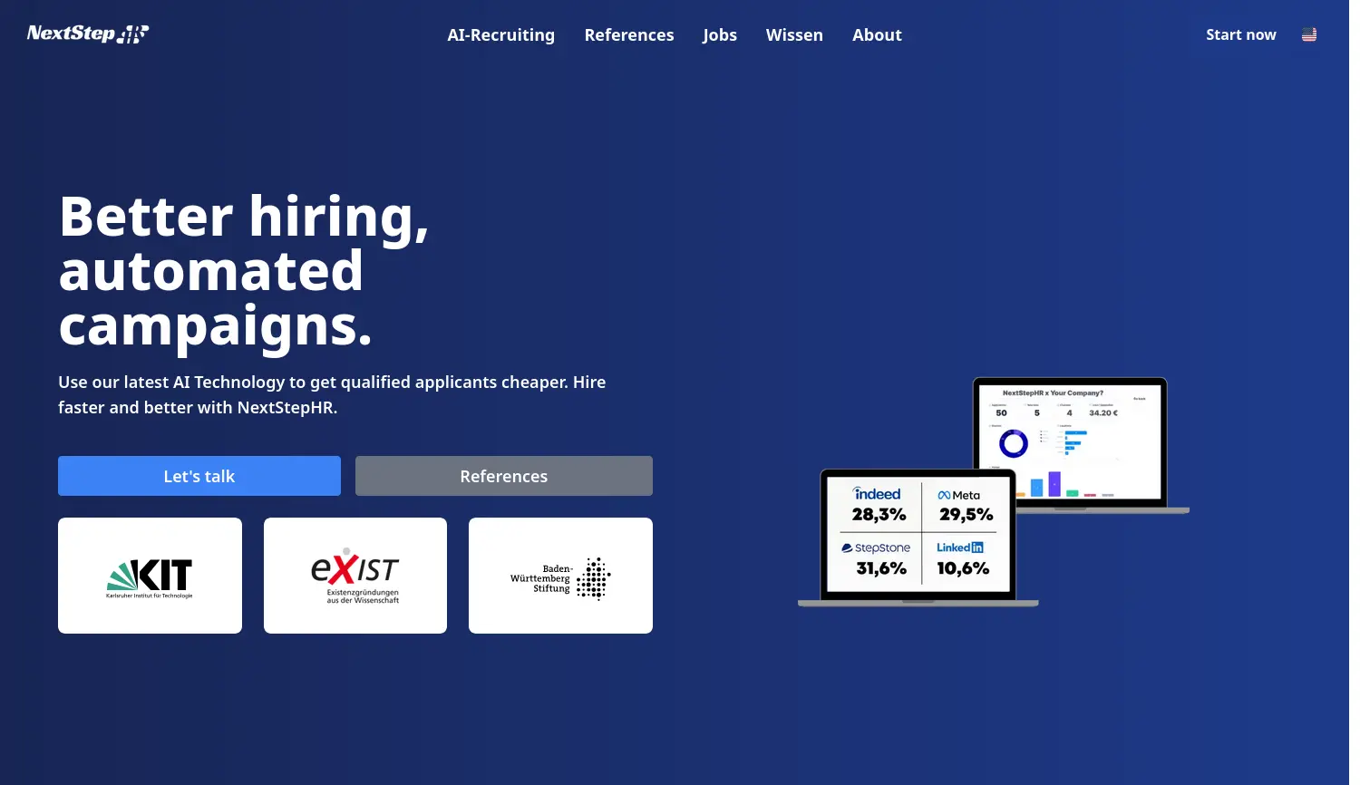 Website der Firma NextStepHR