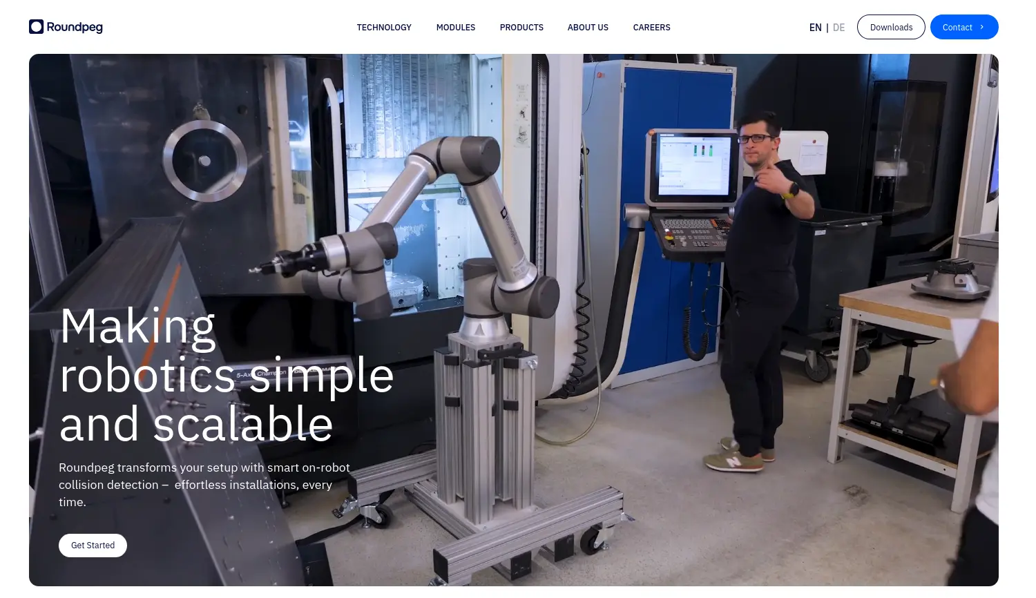 Website der Firma Roundpeg